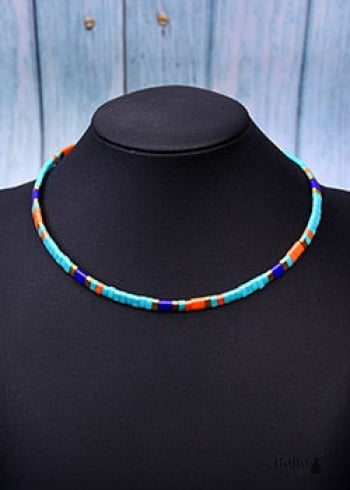Boho Necklace, Tila Bead Choker, Color of Life